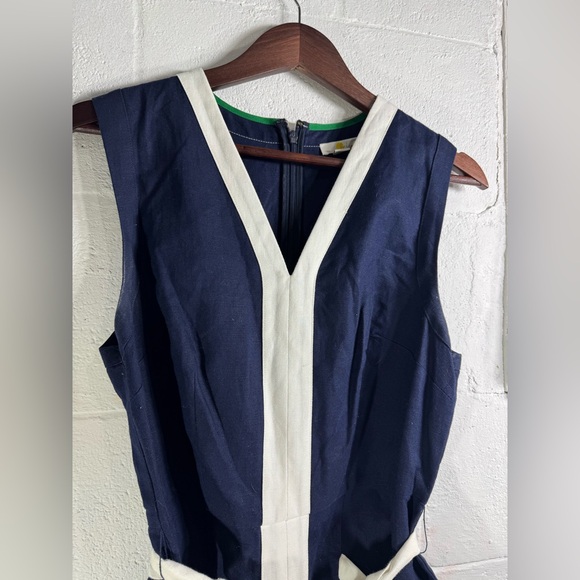 Boden Josie Dress in Navy Blue Classic Size 12 with Belt Pristine Condition - Picture 5 of 10